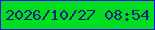 文字の大きさ：2、枠の色：280ee6、背景の色：01de20、文字の色：14207d 無料ブログパーツのブログ時計