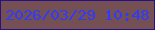文字の大きさ：4、枠の色：281086、背景の色：744f54、文字の色：2f3afb 無料ブログパーツのブログ時計