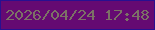 文字の大きさ：4、枠の色：281090、背景の色：650a72、文字の色：7c7166 無料ブログパーツのブログ時計