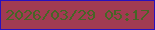 文字の大きさ：2、枠の色：2810be、背景の色：a13b52、文字の色：476526 無料ブログパーツのブログ時計