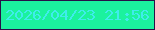 文字の大きさ：5、枠の色：281148、背景の色：1bf29e、文字の色：3feceb 無料ブログパーツのブログ時計