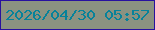 文字の大きさ：3、枠の色：28119f、背景の色：8b9281、文字の色：07829a 無料ブログパーツのブログ時計