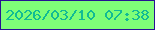 文字の大きさ：2、枠の色：281293、背景の色：7ffe78、文字の色：11bb94 無料ブログパーツのブログ時計