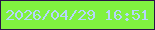 文字の大きさ：2、枠の色：281346、背景の色：80f240、文字の色：b5d5fc 無料ブログパーツのブログ時計