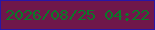 文字の大きさ：2、枠の色：2816a7、背景の色：6f174a、文字の色：0a7927 無料ブログパーツのブログ時計