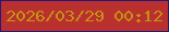 文字の大きさ：3、枠の色：281878、背景の色：ba302e、文字の色：c39212 無料ブログパーツのブログ時計