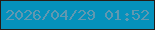 文字の大きさ：5、枠の色：281b15、背景の色：0591bc、文字の色：6098b1 無料ブログパーツのブログ時計