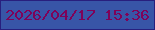 文字の大きさ：1、枠の色：281f7e、背景の色：3855a7、文字の色：7f0259 無料ブログパーツのブログ時計