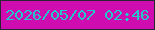 文字の大きさ：3、枠の色：282533、背景の色：cf0cb0、文字の色：23c8ca 無料ブログパーツのブログ時計