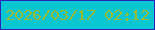 文字の大きさ：5、枠の色：2825be、背景の色：09c6d0、文字の色：9abc34 無料ブログパーツのブログ時計