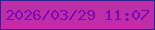 文字の大きさ：3、枠の色：282693、背景の色：be2ea7、文字の色：7a08b4 無料ブログパーツのブログ時計