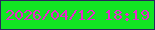 文字の大きさ：4、枠の色：28275b、背景の色：12e523、文字の色：e828cd 無料ブログパーツのブログ時計