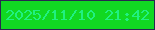 文字の大きさ：3、枠の色：28284f、背景の色：11d822、文字の色：20f082 無料ブログパーツのブログ時計