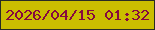 文字の大きさ：4、枠の色：282a25、背景の色：cabd00、文字の色：86093f 無料ブログパーツのブログ時計