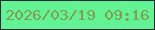 文字の大きさ：5、枠の色：282a3c、背景の色：64f394、文字の色：7f9e56 無料ブログパーツのブログ時計