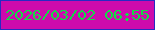 文字の大きさ：5、枠の色：282ac2、背景の色：cd0bac、文字の色：12dc45 無料ブログパーツのブログ時計