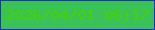 文字の大きさ：1、枠の色：282bc3、背景の色：3ac158、文字の色：43d406 無料ブログパーツのブログ時計