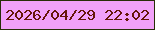 文字の大きさ：5、枠の色：282e08、背景の色：f1a1f9、文字の色：661608 無料ブログパーツのブログ時計