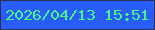 文字の大きさ：2、枠の色：282e57、背景の色：295dfe、文字の色：48f482 無料ブログパーツのブログ時計
