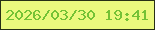 文字の大きさ：4、枠の色：282f16、背景の色：ebf97e、文字の色：74c235 無料ブログパーツのブログ時計