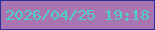文字の大きさ：5、枠の色：282f9a、背景の色：a875b2、文字の色：4dd2c3 無料ブログパーツのブログ時計
