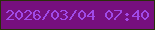 文字の大きさ：3、枠の色：283009、背景の色：760f7e、文字の色：a04ae7 無料ブログパーツのブログ時計