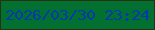文字の大きさ：4、枠の色：283210、背景の色：017031、文字の色：0239af 無料ブログパーツのブログ時計