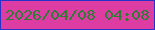文字の大きさ：1、枠の色：2832c8、背景の色：dd3da3、文字の色：2d7b35 無料ブログパーツのブログ時計