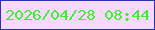 文字の大きさ：5、枠の色：2833ad、背景の色：f7d9ff、文字の色：3eef2f 無料ブログパーツのブログ時計