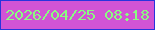 文字の大きさ：4、枠の色：2834dd、背景の色：d154d5、文字の色：8afc81 無料ブログパーツのブログ時計
