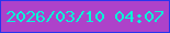文字の大きさ：4、枠の色：2835ee、背景の色：ad42ca、文字の色：06f6d8 無料ブログパーツのブログ時計