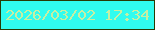 文字の大きさ：3、枠の色：283a04、背景の色：30fcef、文字の色：c7efa3 無料ブログパーツのブログ時計