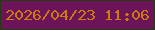 文字の大きさ：3、枠の色：283a12、背景の色：6c1459、文字の色：d07a0b 無料ブログパーツのブログ時計
