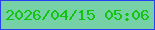 文字の大きさ：2、枠の色：283ff5、背景の色：76d1a6、文字の色：14c310 無料ブログパーツのブログ時計