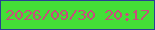 文字の大きさ：2、枠の色：284094、背景の色：44de37、文字の色：c84c7c 無料ブログパーツのブログ時計