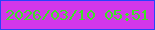 文字の大きさ：1、枠の色：2842fc、背景の色：d337ea、文字の色：3fe226 無料ブログパーツのブログ時計