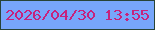 文字の大きさ：2、枠の色：284437、背景の色：77a6fb、文字の色：c6227d 無料ブログパーツのブログ時計