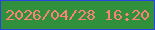 文字の大きさ：5、枠の色：2844e1、背景の色：30903c、文字の色：fb8374 無料ブログパーツのブログ時計