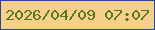 文字の大きさ：3、枠の色：284798、背景の色：f7cf8d、文字の色：57791d 無料ブログパーツのブログ時計