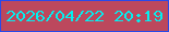 文字の大きさ：5、枠の色：284ae9、背景の色：bc485d、文字の色：03eff0 無料ブログパーツのブログ時計