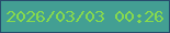 文字の大きさ：5、枠の色：284c6d、背景の色：439f93、文字の色：86d94e 無料ブログパーツのブログ時計