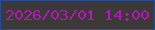 文字の大きさ：1、枠の色：284d96、背景の色：3b3a38、文字の色：b418b7 無料ブログパーツのブログ時計