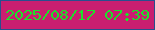 文字の大きさ：3、枠の色：284e8e、背景の色：c91e70、文字の色：1ce22a 無料ブログパーツのブログ時計