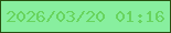 文字の大きさ：3、枠の色：284f11、背景の色：88ef9f、文字の色：68d45e 無料ブログパーツのブログ時計