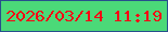 文字の大きさ：5、枠の色：284f8d、背景の色：4bd978、文字の色：f90314 無料ブログパーツのブログ時計