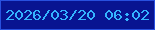 文字の大きさ：2、枠の色：2850df、背景の色：081491、文字の色：34b4ff 無料ブログパーツのブログ時計