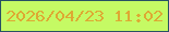 文字の大きさ：3、枠の色：285164、背景の色：c5fa64、文字の色：dda933 無料ブログパーツのブログ時計