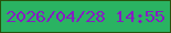 文字の大きさ：3、枠の色：28520d、背景の色：2ab362、文字の色：851dc2 無料ブログパーツのブログ時計