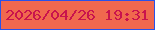 文字の大きさ：3、枠の色：2852e8、背景の色：f0684e、文字の色：c9134d 無料ブログパーツのブログ時計