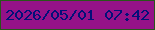 文字の大きさ：5、枠の色：28561a、背景の色：951288、文字の色：031079 無料ブログパーツのブログ時計